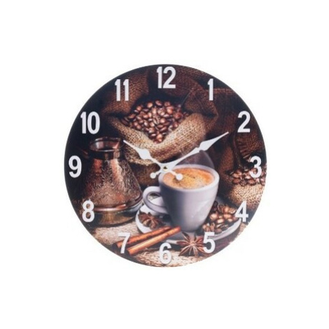 Nástenné hodiny Coffee, pr. 34 cm, drevo