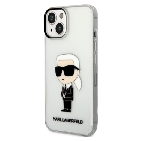 Plastové puzdro Karl Lagerfeld na Apple iPhone 14 Plus KLHCP14MHNIKTCT Translucent Ikonik NFT tr