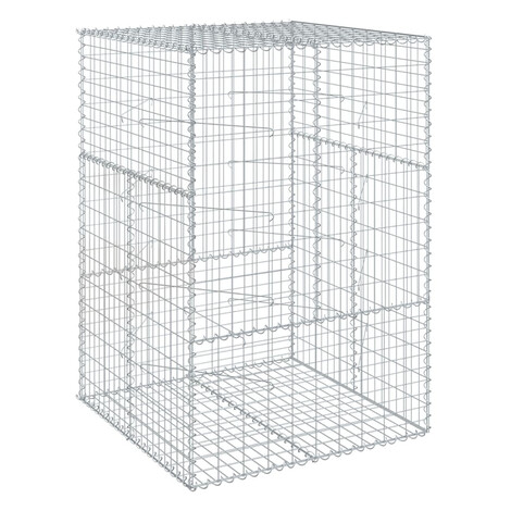 vidaXL Gabiónový kôš s krytom 100x100x150 cm pozinkované železo