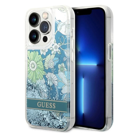 Kryt Guess iPhone 14 Pro Max 6,7" green hardcase Flower Liquid Glitter (GUHCP14XLFLSN)