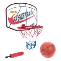 Teddies Basketbalový koš dřevo/kov/síťka/míč s pumpičkou