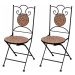 Záhradná skladacia stolička 2 ks Biela / hnedá,Záhradná skladacia stolička 2 ks Biela / hnedá