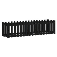 vidaXL Vyvýšený záhon s dizajnom plotu čierny 200x50x50 cm borovica