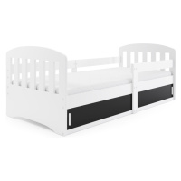 Expedo Detská posteľ CLASA + matrac, 80x160, biela/čierna