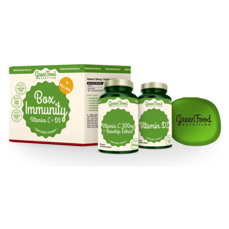 GREENFOOD NUTRITION Box Immunity vitamín D3 60 kapsúl a vitamín C500 60 kapsúl + PILLBOX