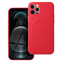 Silikónové puzdro na Apple iPhone 12 Pro Silicone Mag Cover červené