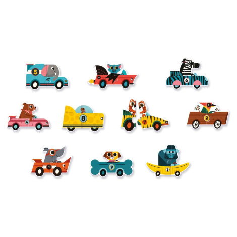 Djeco Puzzle duo Pretekárske autá 20 dielikov