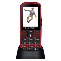 EVOLVEO EasyPhone EG mobilný telefón pre dôchodcov s nabíjacím stojančekom (červená farba)