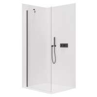 CERANO - Sprchová zástena Walk-in Onyx YL/P - 8 mm - čierna matná, transparentné sklo - 80x200 C