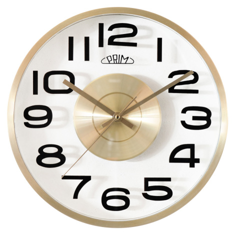 Dizajnové kovové hodiny Prim E04P.4435.80, zlaté Vista