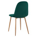 KONDELA Lega jedálenská stolička smaragdová (Velvet) / buk