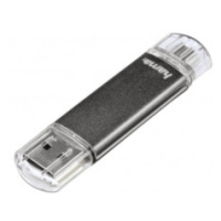 Hama 123926 Laeta Twin FlashPen, USB 2.0, 64 GB, 10 MB/s, šedý, OTG