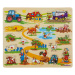 Drevené puzzle Pin Puzzle Eichhorn 21 vkladacích tvarov s obrázkami safari farma dopravné prostr