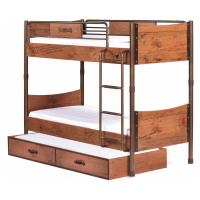 Detská poschodová posteľ jack 90x200cm s úložným priestorom - dub