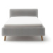 Sivá čalúnená dvojlôžková posteľ s úložným priestorom a roštom 140x200 cm Mattis – Meise Möbel