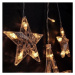 Solight LED vonkajší vianočný záves, hviezdy, šírka 3m, 123LED, IP44, 3xAA, teplá biela