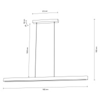 Envostar Lineo LED závesné svietidlo borovicovo šedá 118cm