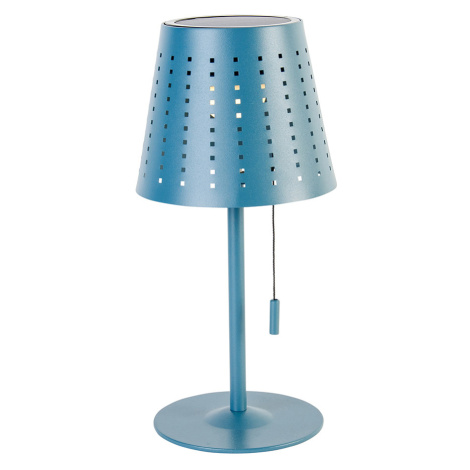 Vonkajšia stolná lampa modrá vrátane LED 3-stupňovej stmievateľnej nabíjateľnej a solárnej - Fer QAZQA