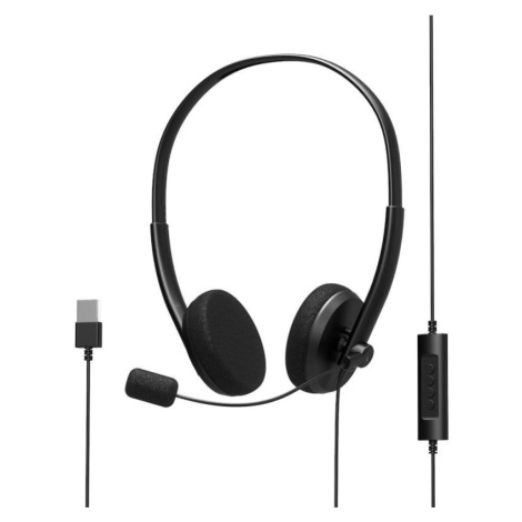 PORT CONNECT - Stereo headset s mikrofonem, USB-A, černá