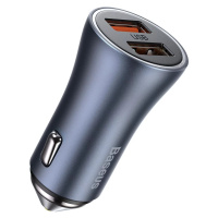 Nabíjačka do auta Baseus Golden Contactor Pro car charger, 2x USB, QC SCP, 40W (gray) (695315620