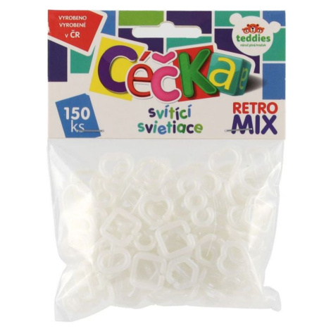 Teddies Céčka svietiace 150 ks retro mix plast v sáčku