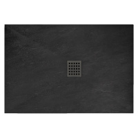 REA - Sprchová vanička Black Rock 80x100 čierna REA-K4578