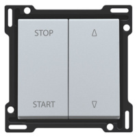 Kryt žalúziového spínača 2-diel s blok. START/STOP strieborná (NIKO)