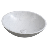SAPHO - BLOK kamenné umývadlo Ø 42 cm, biela carrata mat 2401-42