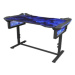 E-blue Herní stůl EGT004BK, 135x78,5cm, 72-91,2cm, RGB podsvícení, výškově nastavitelný, s podlo