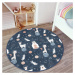 Tmavomodrý detský koberec ø 100 cm Comfort – Mila Home