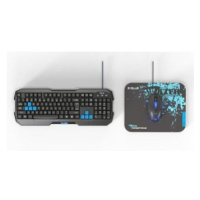 E-blue Polygon, sada klávesnice s myší Cobra II, US, herní, a podložkou Mazer Marface S typ drát