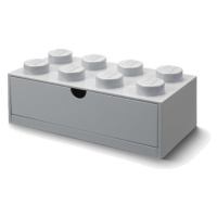 Sivý stolový box so zásuvkou LEGO® Brick, 31,6 x 11,3 cm