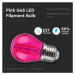 Žiarovka LED Filament E27 2W, Rúžová 60lm, G45 VT-2132 (V-TAC)