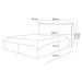 Tmavosivá zamatová čalúnená dvojlôžková posteľ s úložným priestorom s roštom 160x200 cm Jade - B