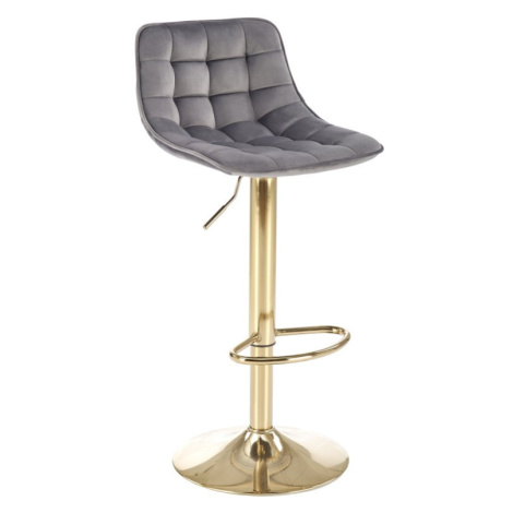 Barová stolička H120 zlatá/šedá Halmar