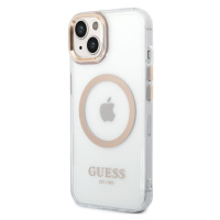 Plastové puzdro Guess na Apple iPhone 13 Pro Max GUHMP13XHTRMD Transparent MagSafe zlaté