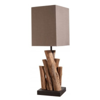 Estila Koloniálna stolná lampa Pure Nature s hnedým hranatým tienidlom 45cm