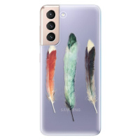 Odolné silikónové puzdro iSaprio - Three Feathers - Samsung Galaxy S21