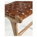 Kožené jedálenské stoličky v koňakovohnedo-prírodnej farbe v súprave 2 ks Calixta – Kave Home