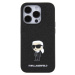 Karl Lagerfeld Fixed Glitter Metal Ikonik Zadný Kryt pre iPhone 15 Pro Black