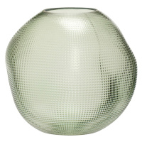 Zelená sklenená váza Hübsch Sole, výška 20 cm