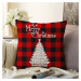 Vianočná žinylková obliečka na vankúš Minimalist Cushion Covers Christmas Tartan, 55 x 55 cm