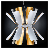 Závesná lampa Tropic 60 cm biela/lístkové zlato