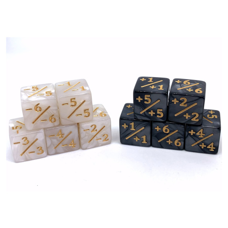 Dice4friends Sada kostek/counterů Pearl D6 +/