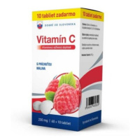 DOBRÉ Z SK Vitamín C 200 mg príchuť malina 60 + 10 tabliet ZADARMO