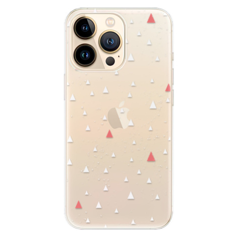 Odolné silikónové puzdro iSaprio - Abstract Triangles 02 - white - iPhone 13 Pro Max