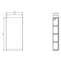 Cersanit - Moduo závesná skrinka 40cm, šedá, S590-021