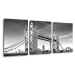 Impresi Obraz Tower Bridge čiernobielý - 150 x 70 cm (3 dielny)