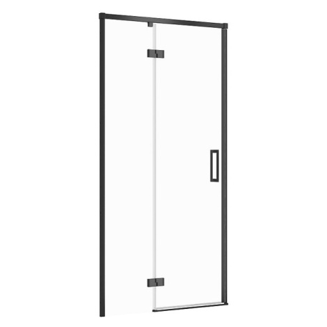 CERSANIT - Sprchové dvere LARGA ČIERNE 100X195, ľavé, číre sklo S932-129