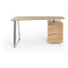 Písací stôl Gaut (masiv, dub, strieborná)